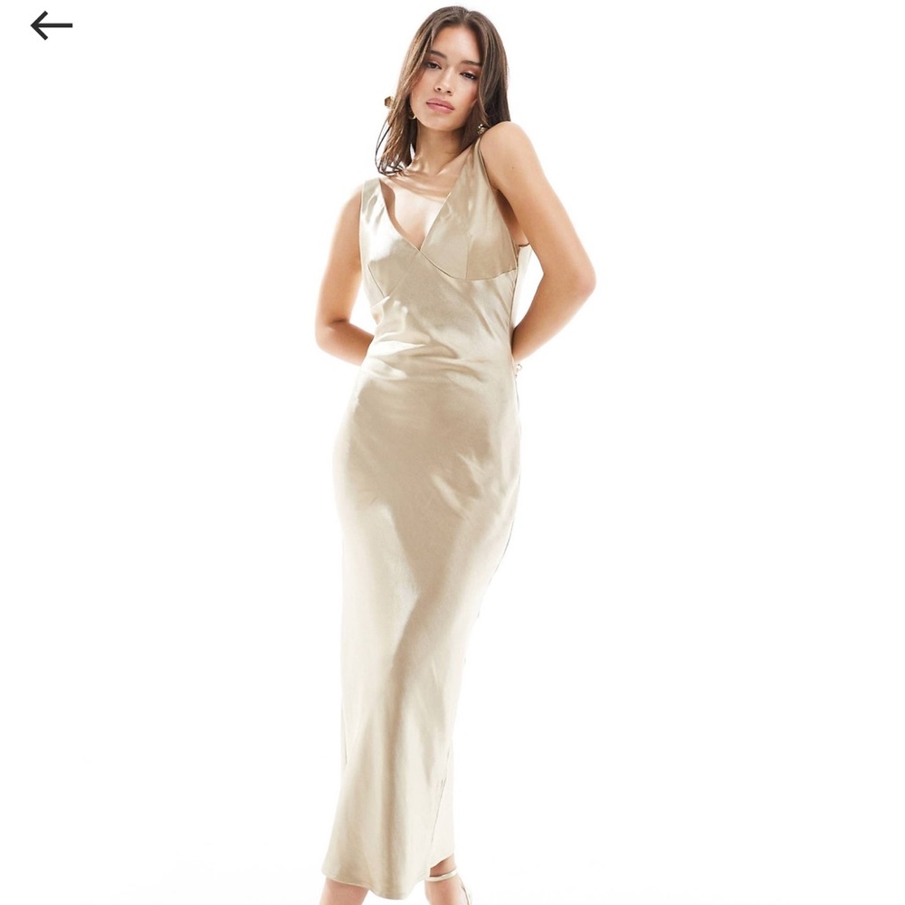 ASOS Cream Satin Maxi Dress